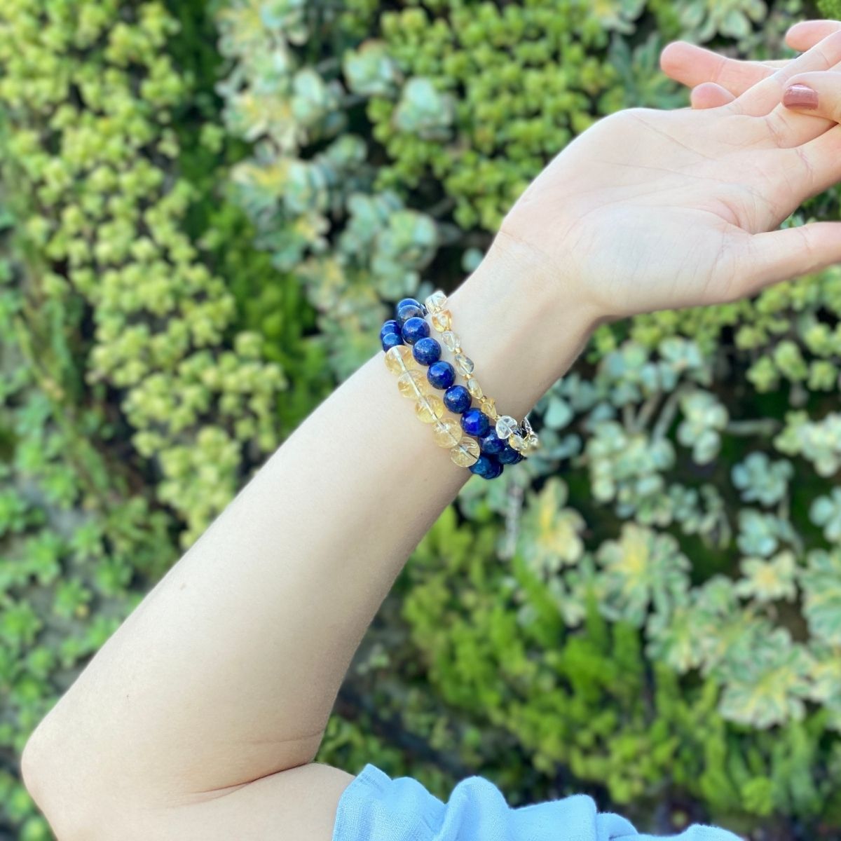 Optimism Bracelet Stack. To find optimism, look for the good things in life. Optimism makes your life happier and more meaningful. Wear these crystals to boost optimism!  Lapis Lazuli and Citrine Bracelet to bring Self-Awareness Best crystals for self-awareness. Lapis Lazuli jewelry  is a symbol of truth.