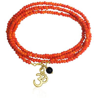 Orange Crystal Wrap Bracelet with Ohm for Creativity