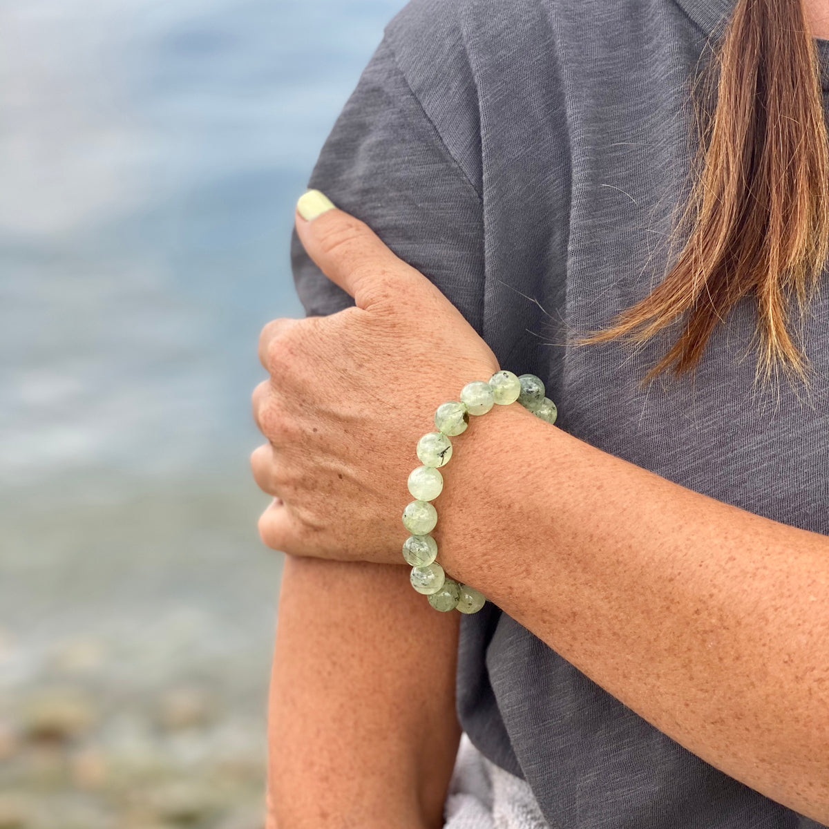 Green Prehnite Bracelet to see the the good in all things