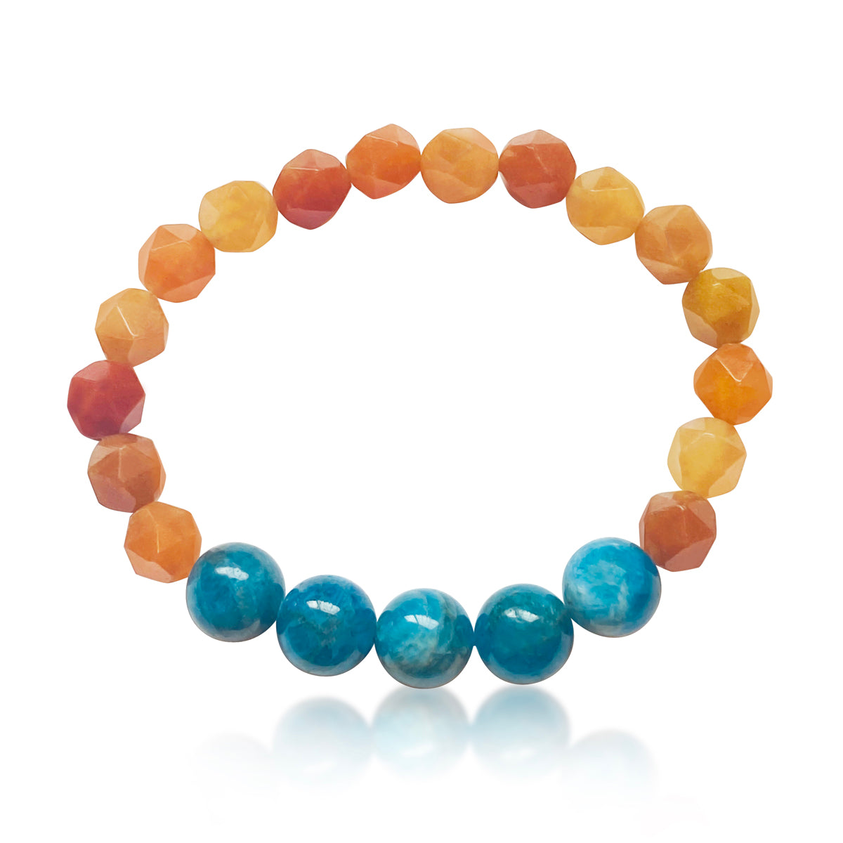 Red Aventurine and Apatite Gemstone Bracelet for Letting go of the Need to Control