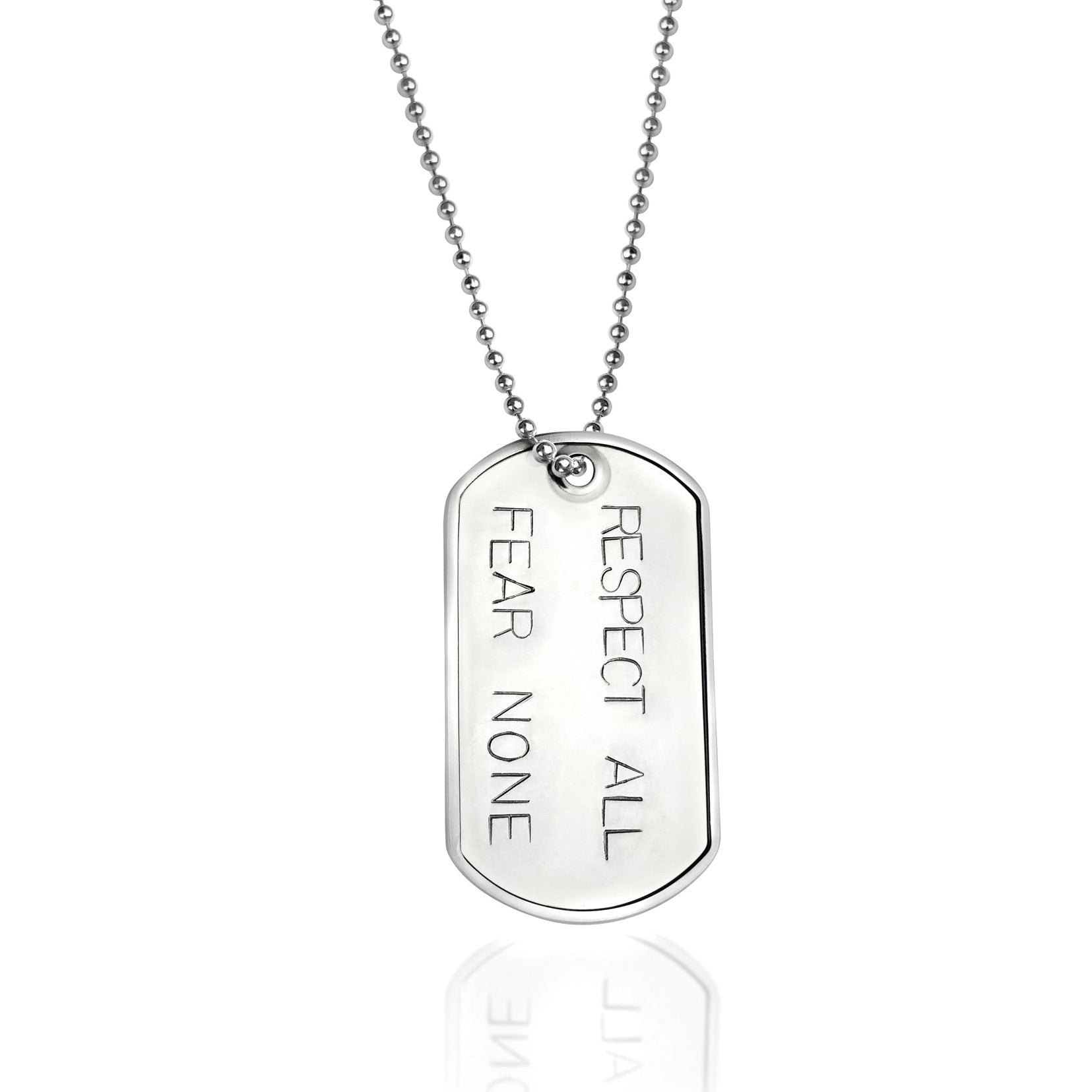 Respect All, Fear None - Stainless Steel Dog Tag Necklace