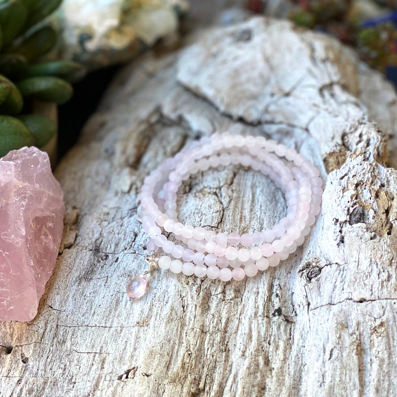 Rose Quartz Wrap Bracelet for Compassion and Healing Your Heart
