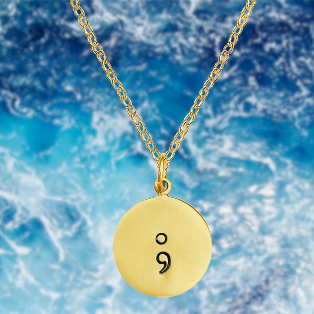 Gold Filled Semicolon Necklace