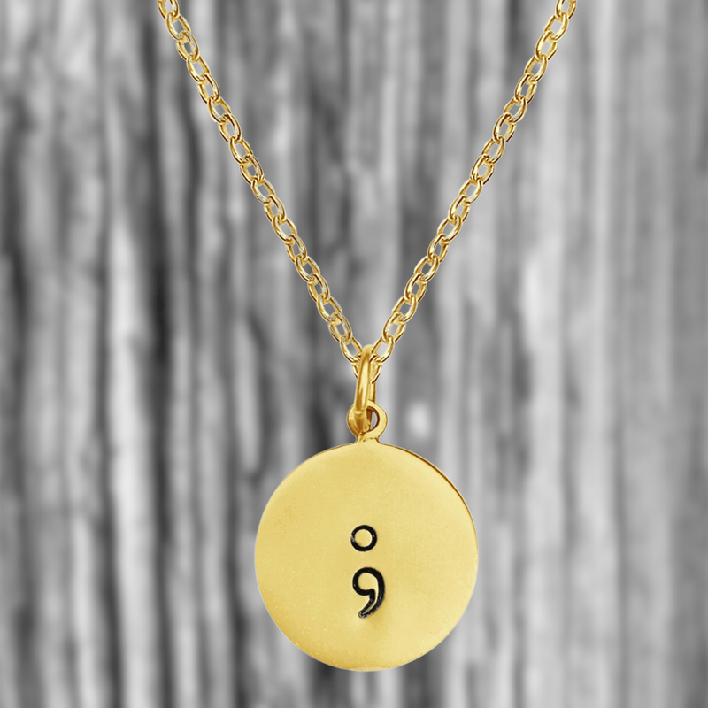 gold My Story isn't over Semicolon Necklace