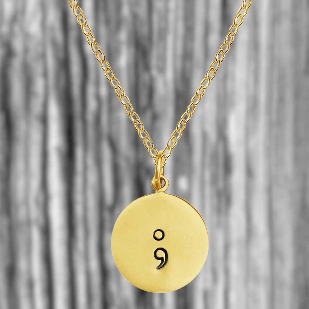 Gold Filled Semicolon Necklace