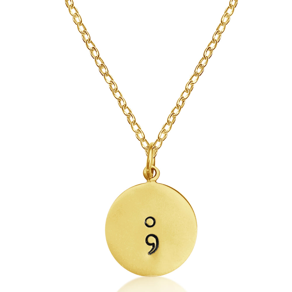 Semicolon on sale necklace gold