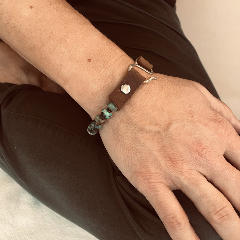 Serenity African Turquoise Bracelet to Remind you to Enjoy the Journey with Sterling Silver Clasp