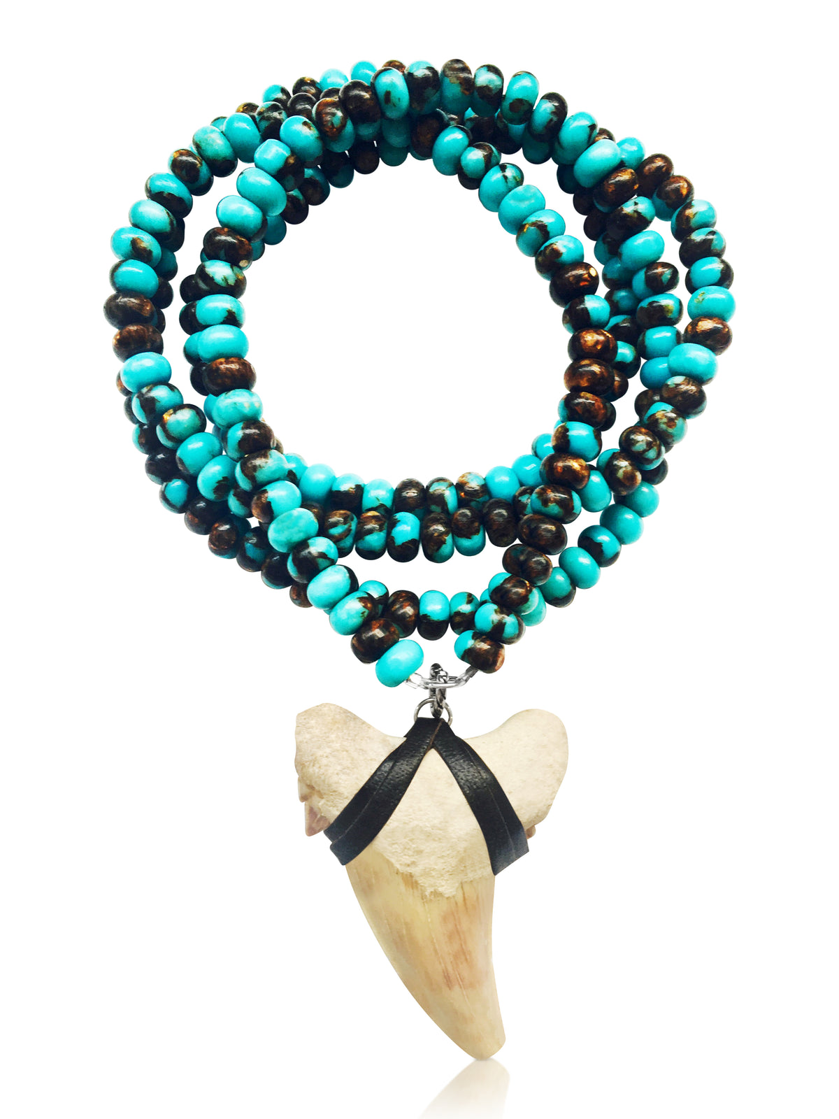 Shark Tooth Necklace for the Adrenaline Hunters and Shark Lovers - Turquoise