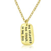 Gold She Believed She Could So She Did Dog Tag Necklace, Gold Inspirational Quote Necklace