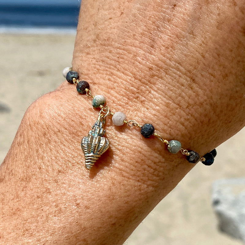 Mother Earth Bracelet with Sea Shell Beach Charm