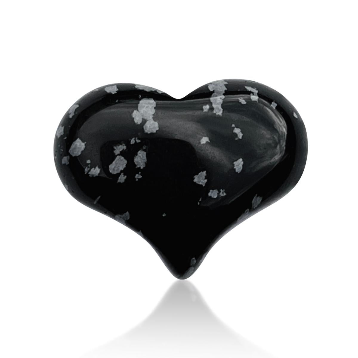 Snowflake Obsidian Heart Shaped Healing Gemstone for Releasing “Wrong Thinking” and stressful mental patterns. Snowflake Obsidian is calming and soothing.  It teaches you to value mistakes as well as successes.  A stone of purity, Snowflake Obsidian provides balance for body, mind and spirit. 