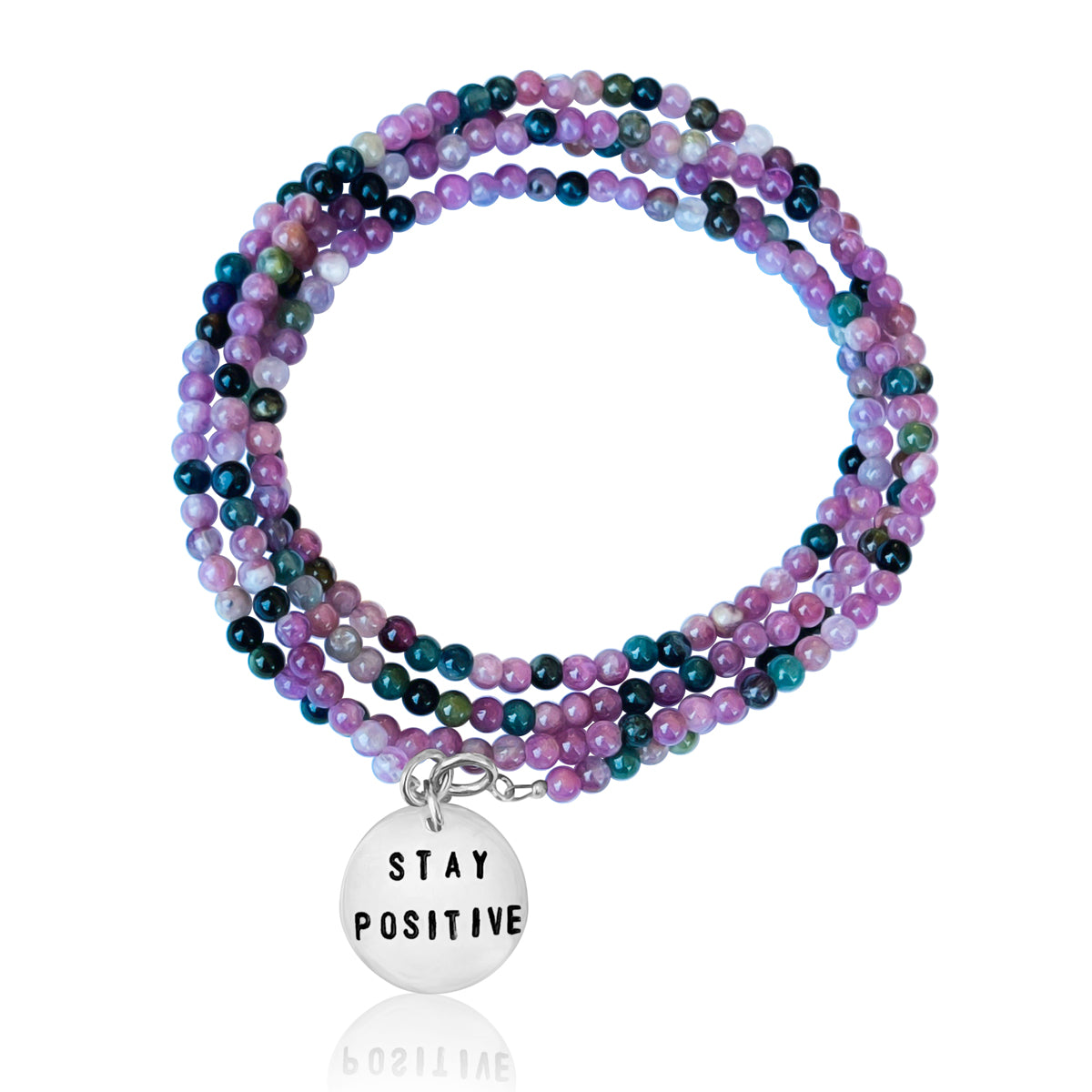 Stay Positive Tourmaline Wrap Bracelet. “The more you feed your mind with positive thoughts, the more you can attract great things into your life.” ― Roy T. Bennett