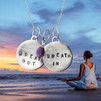 Jewelry for Stress: Breath In - Breath Out Necklace with Amethyst for Calming Emotions