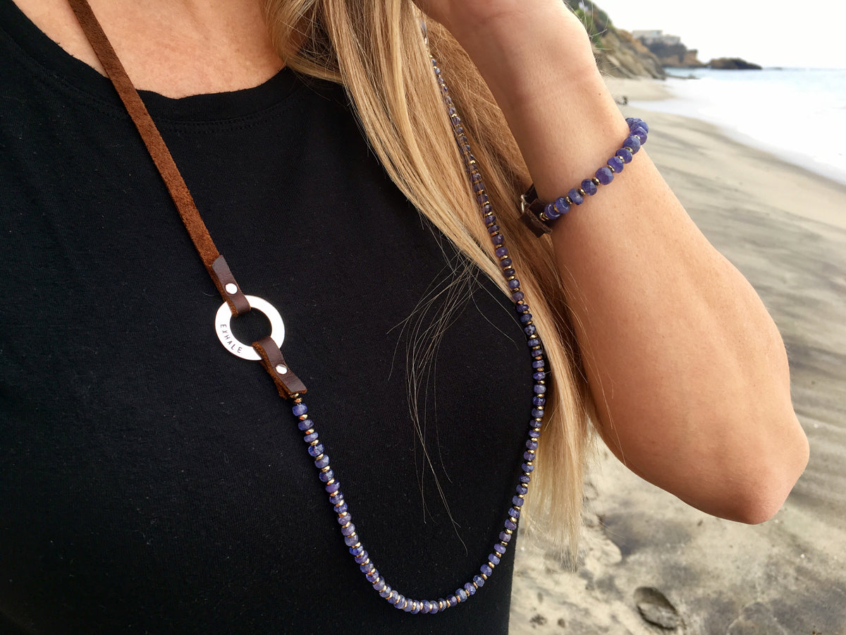 Serenity Tanzanite Inhale - Exhale Necklace to Celebrate Individuality