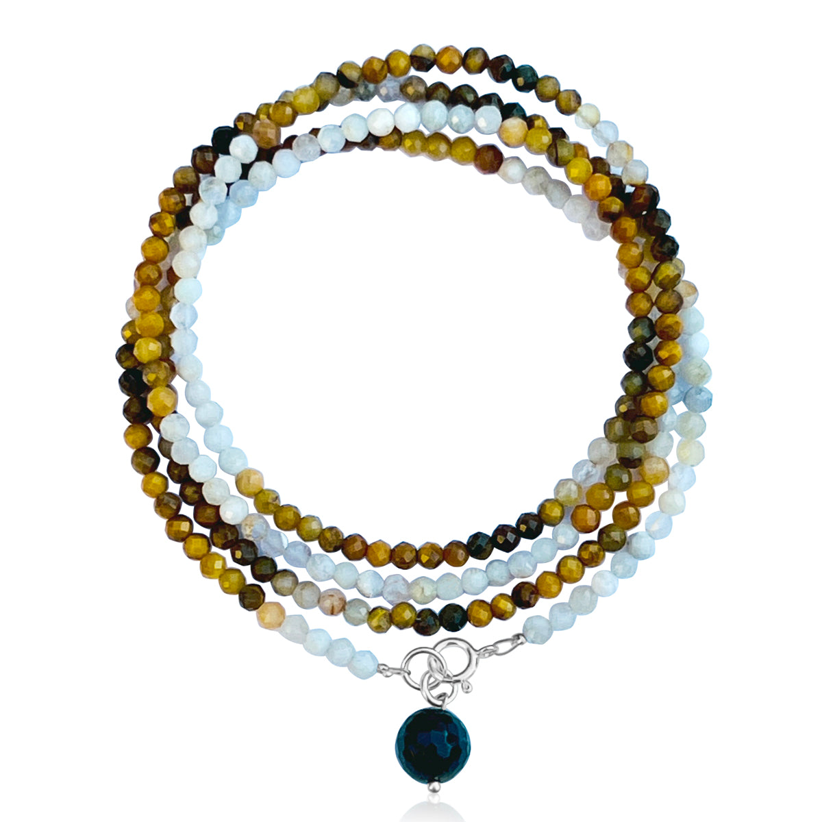 Determination Wrap Bracelet with Tiger Eye and Moonstone, Agate