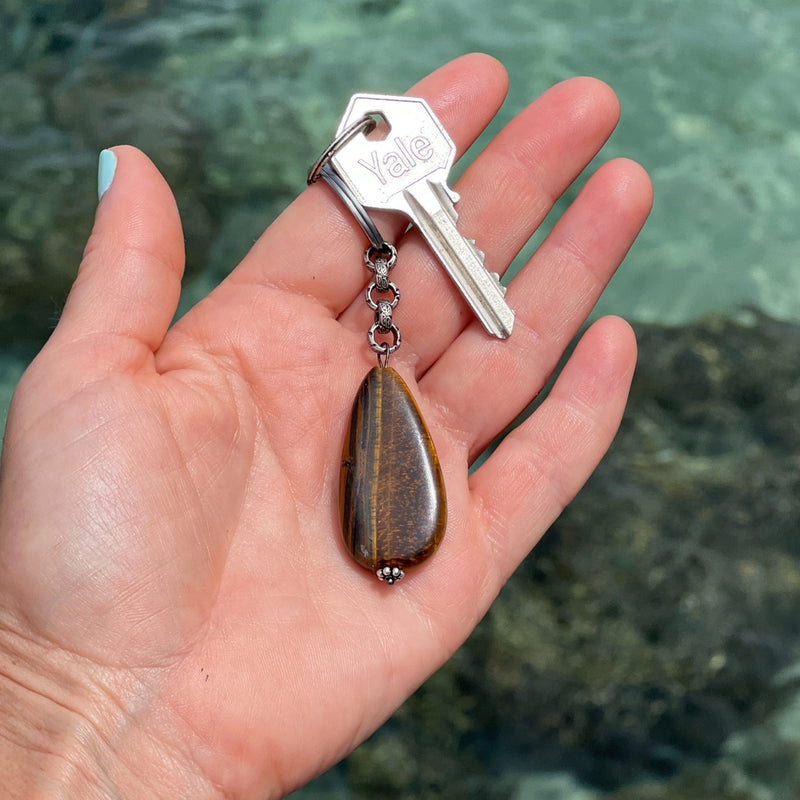 Get Grounded Tiger Eye Keychain