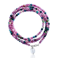 Emotional Healing Rainbow Chakra Tourmaline Wrap Bracelet for Self Love with a Clear Crystal. If  you don't love yourself, you can not love others. Self Love, Forgiveness. Pregnancy Bracelet, Hormone Balance Bracelet. 