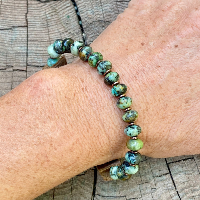 African Turquoise Serenity Bracelet to Bring Good Fortune