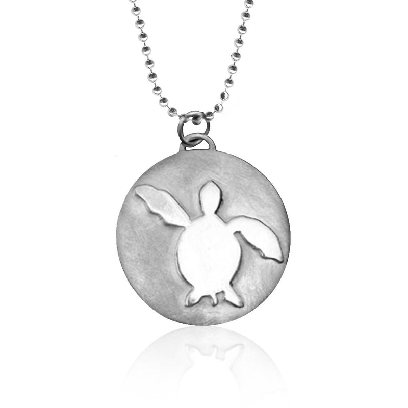 Sterling Silver Ocean Inspired Turtle Necklace from the Miss Scuba Jewelry Collection.