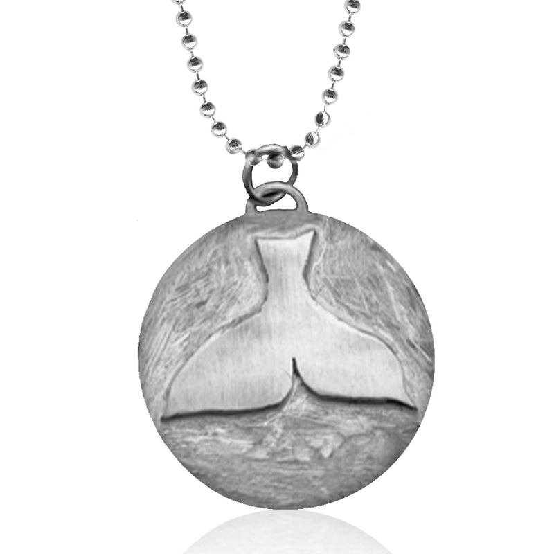 Sterling Silver Ocean Inspired Whale Tail Necklace from the Miss Scuba Jewelry Collection.