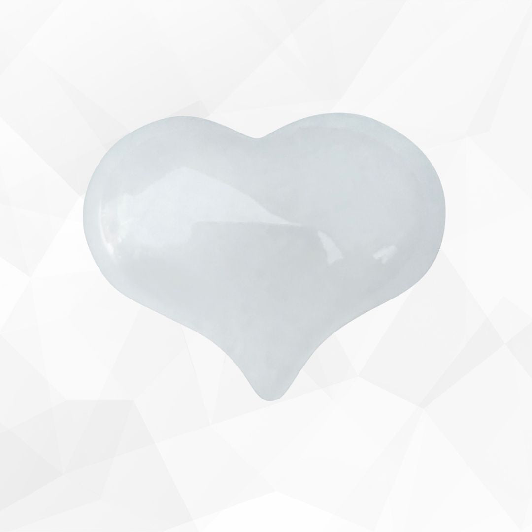 White Jade Heart Shaped Healing Gemstone Projecting Universal Love