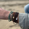 Copper Bronze Wrap Bracelet for Stability with a Gold Filled Compass Charm