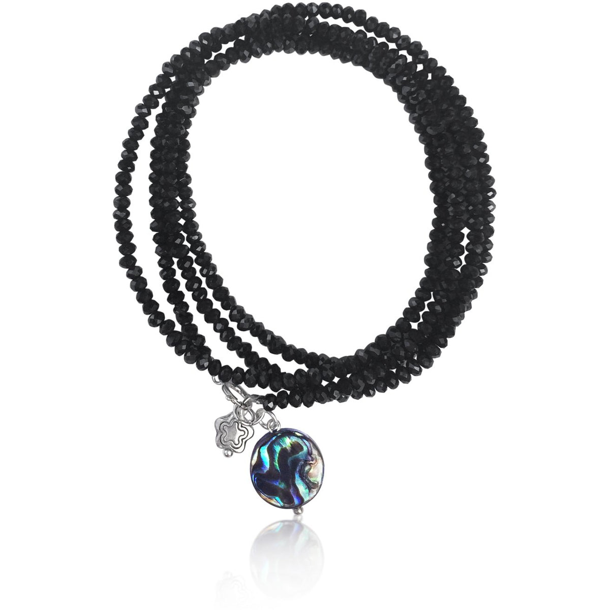 Ocean Beauty Wrap Bracelet with Abalone &amp; Beach Flower Charms