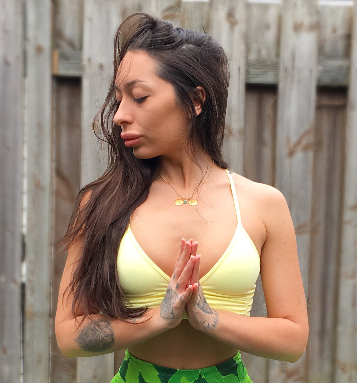 yoga instructor YogawithBird loves our Breath in & Breath Out Gold Filled Necklace