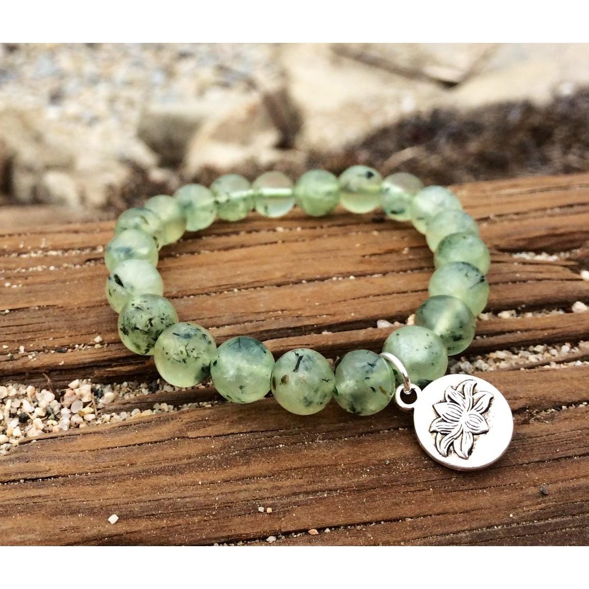 Unisex Green Prehnite Bracelet for Intuition