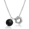 Zero Waste Charm Necklace with Lava Stone