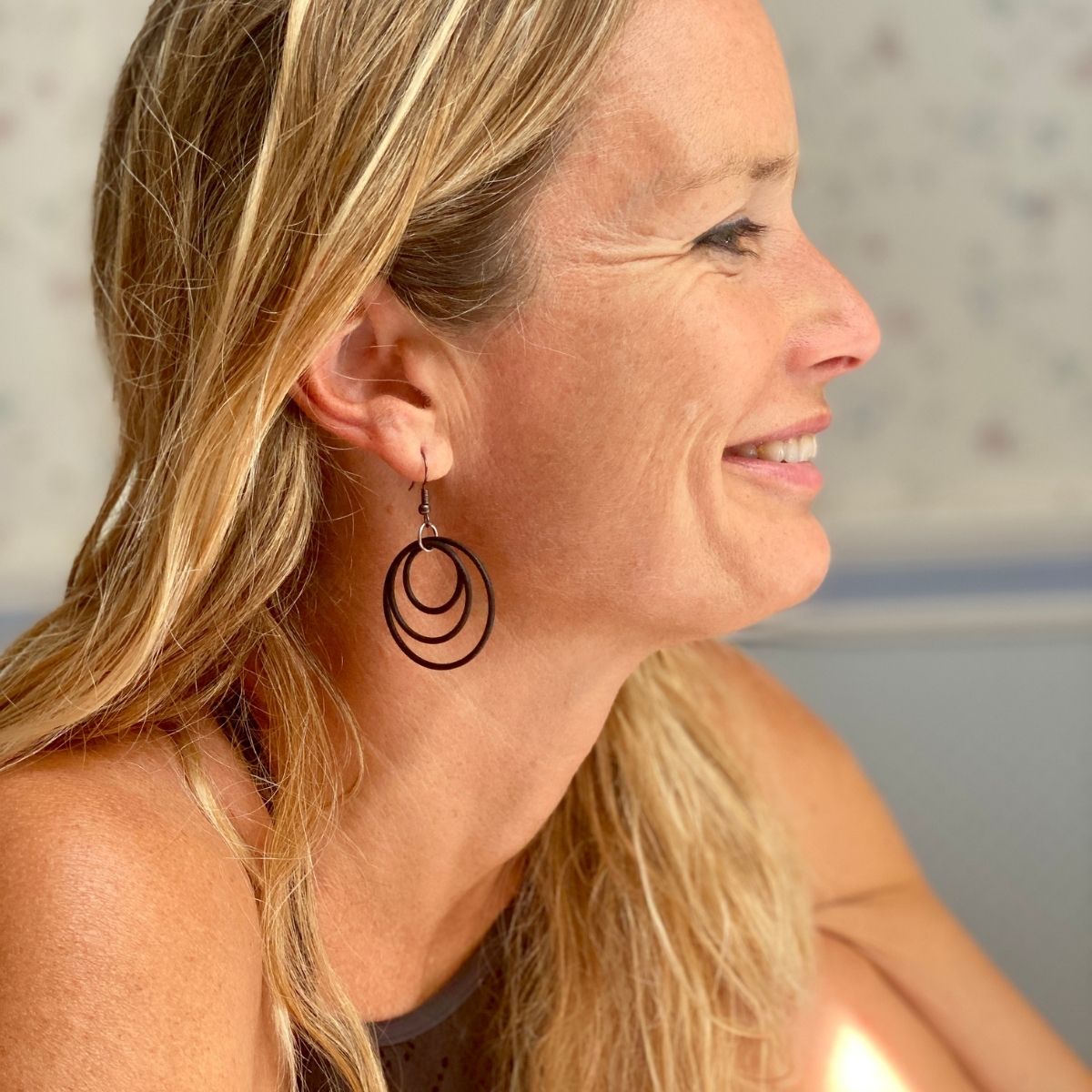 Zero Waste Eco Conscious Earrings with Up-recycled Scuba Gear O-rings